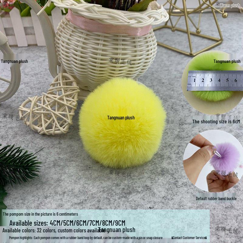Multi-Color Faux Rabbit Fur Pom Pom for Bags, Clothing, Shoes, and Hats