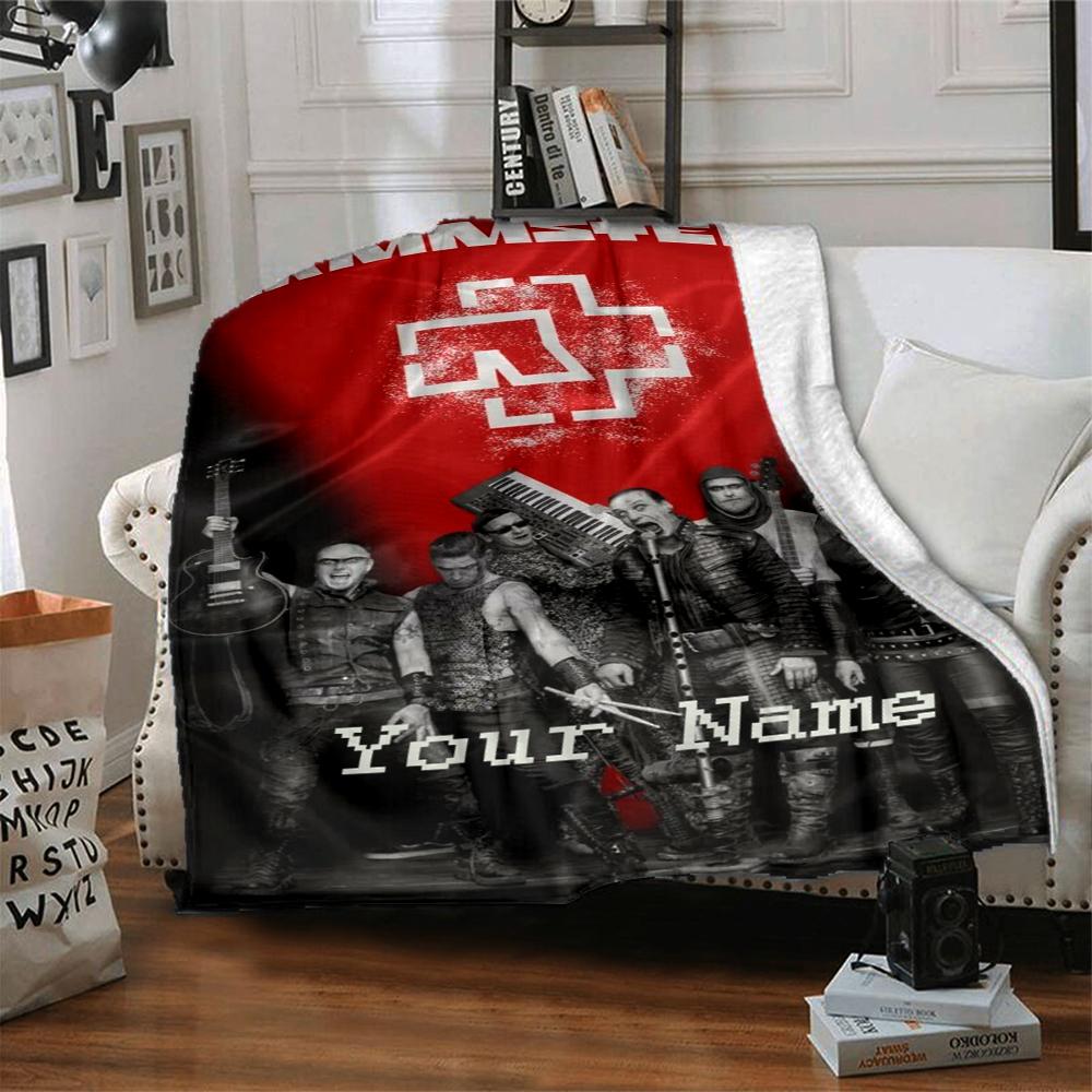 Custom 1pc Rammstein Metal Music Poster Blanket, Soft And Comfortable Blanket, Casual Warm, Camping Travel Blanket, Birthday Gift Q9122009