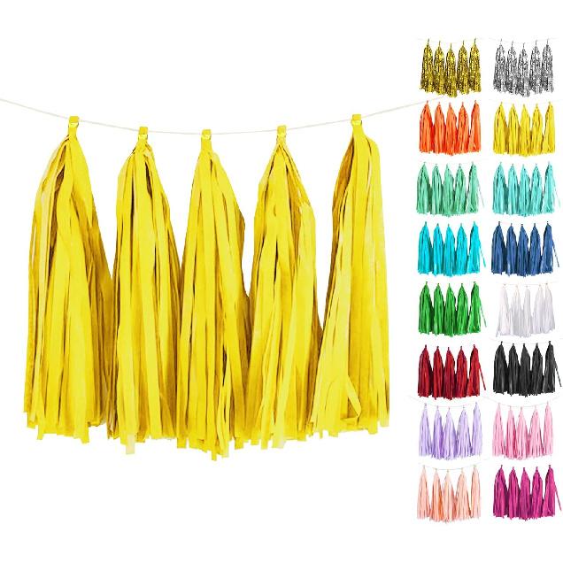 White Tassel Garland 20 Pcs, Tissue Paper Tassels Garland Banner for Party Birthday Wedding Decoration Baby Shower Table Decor
