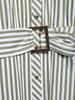 2025 Spring Women's European & American Striped Belted Midi Dress