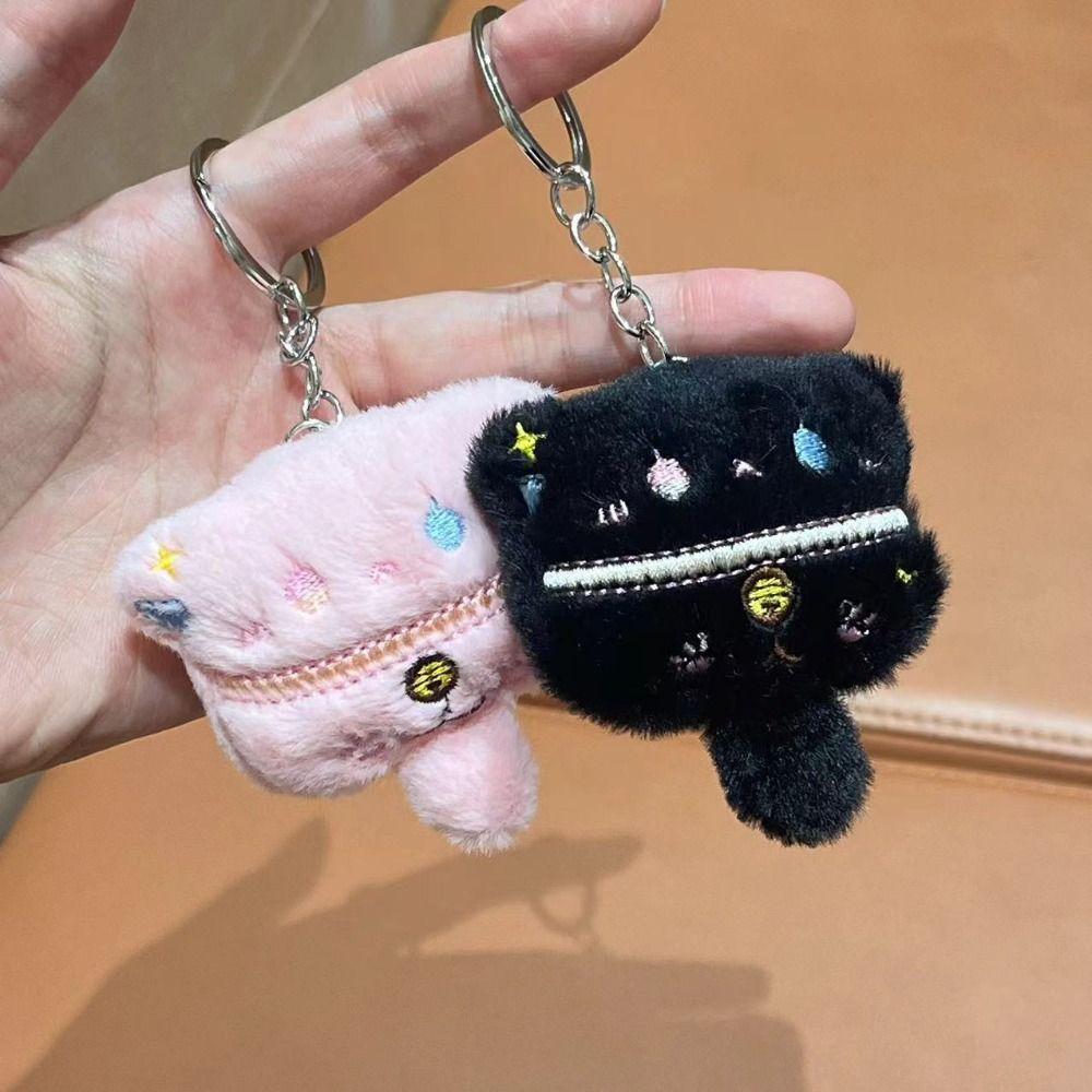 

Backpack Charms Cartoon Cat Plush Pendant Key Buckle Cat Plush Keyring Girls Gift
