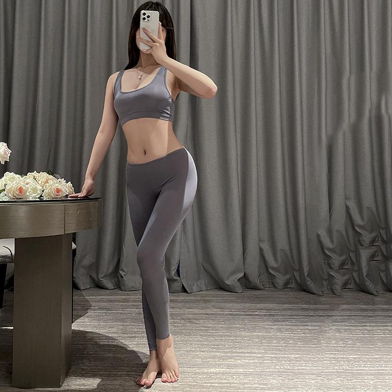 Fato de Yoga Sexy para Nádegas Paixão Selvagem Lingerie Sexo Livre Uniforme Zíper Aberto Uniforme Sexy