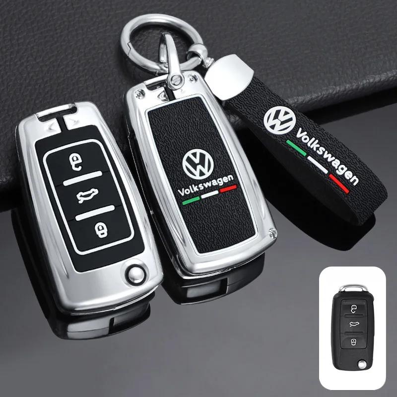 2025 Hot Zinc Alloy Silica gel Car Key Case Cover For Volkswagen VW Polo Golf Passat Tiguan Beetle Caddy T5 Up Eos Keychain Acce
