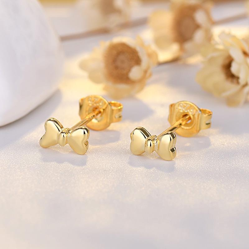 Korean-Style Red Star & Moon Earrings with Chinese Knot, S925 Silver Needle