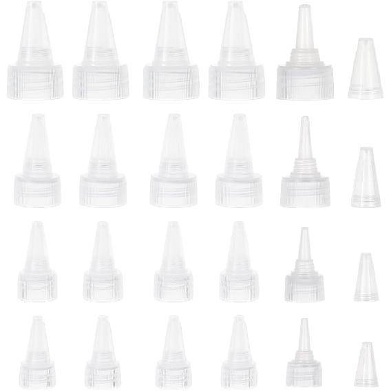 OLYCRAFT 48Pcs Squeeze Bottle Caps 18/20/24/28mm White Squeeze Bottle Cap Replacement Plastic Bottle Squeeze Heads Plastic Twist Bottle Caps for