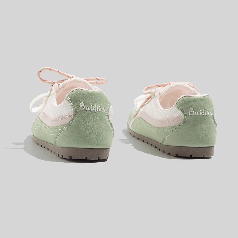 Hochwertige Damenschuhe Schnürschuhe Damen Vulkanisierte Schuhe Mode Farbabstimmung Mesh Lässig Leichte Atmungsaktive Sneaker