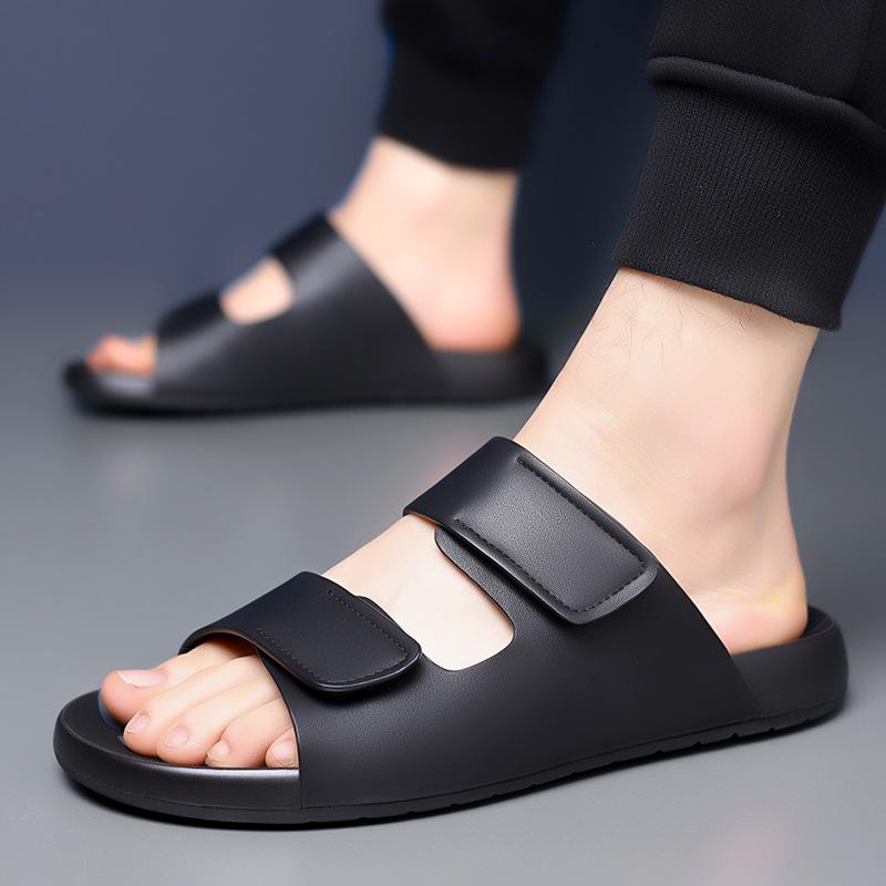 Men's Summer Outdoor Non-Slip One-Strap Casual Sandals with Thick and Soft Shock-Absorbing Sole