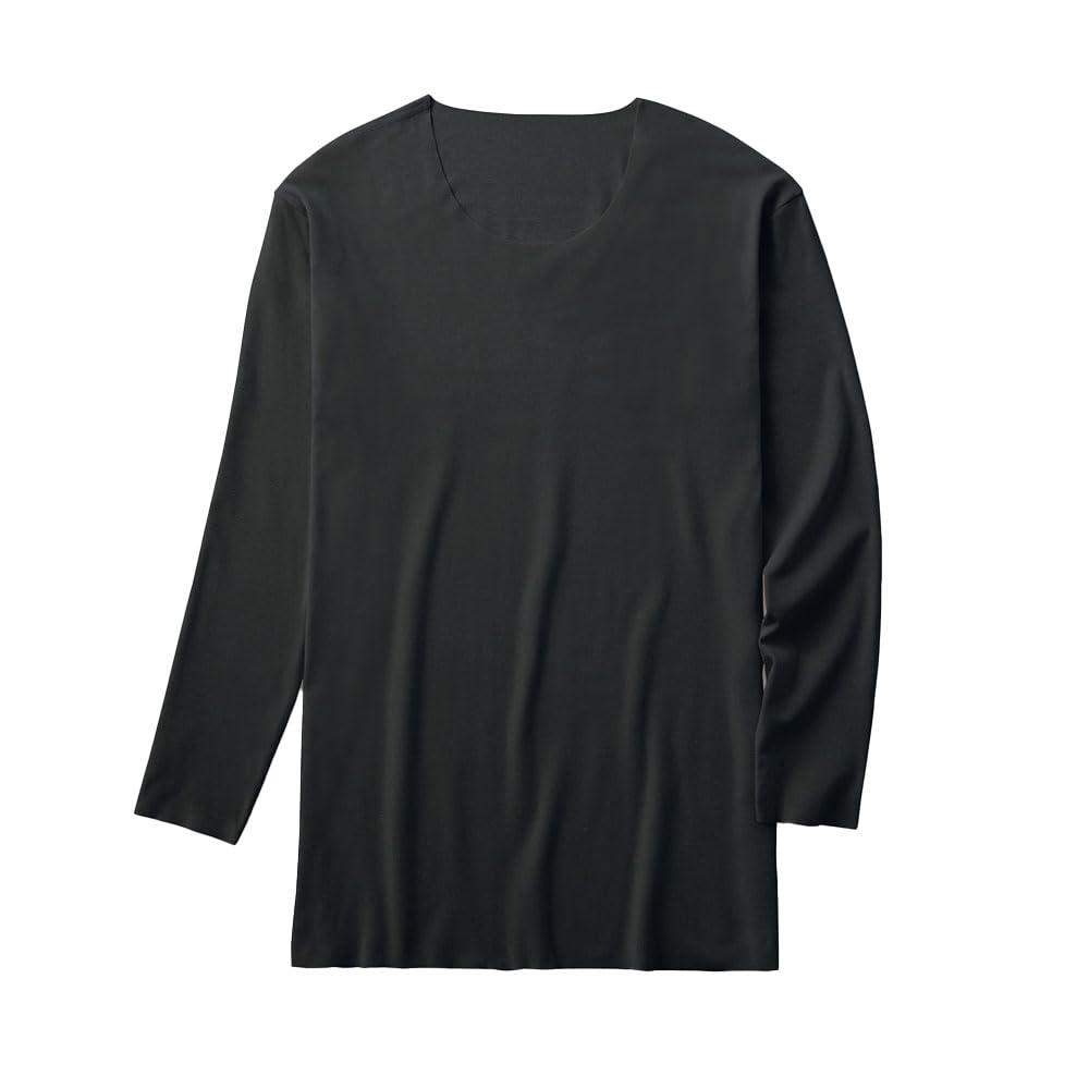 

Gunze Long Sleeve ADVANCE LABEL Long Round Deodorizing Made in MA4108 [CUT OFF] Sleeve, Neck, Rayon, Brushed, Japan, чёрный