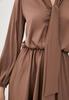 Silk Dress with Bow Collar ISSA Plus