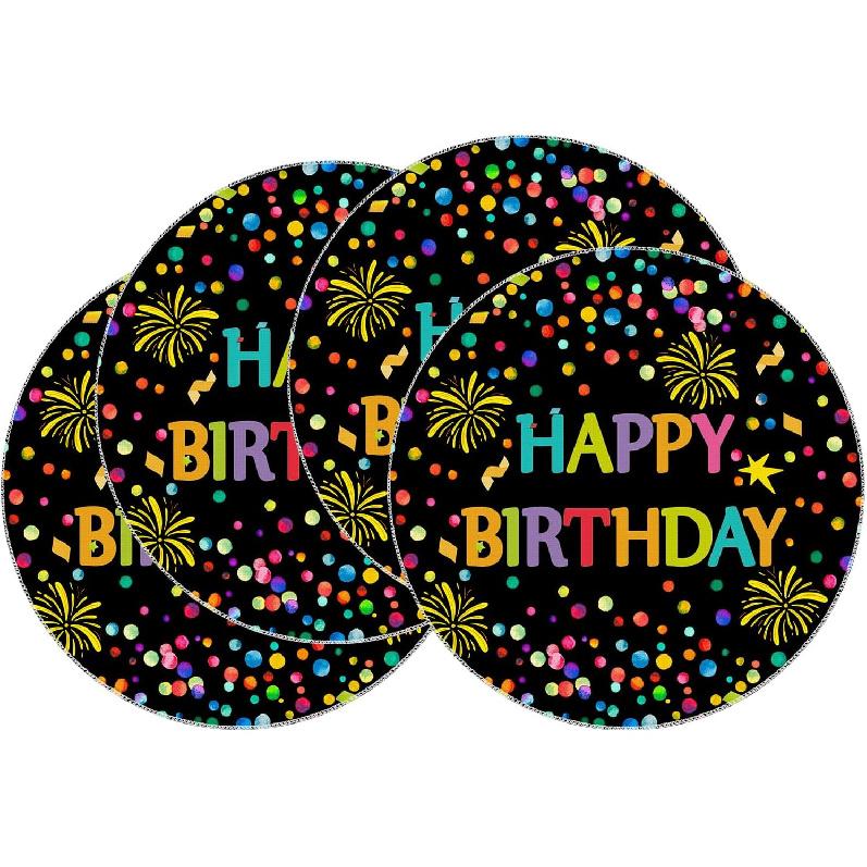 XCHI Colorful Happy Birthday Confetti Firework Table Runner Burlap Table Decoration for Home Kitchen Dining Dinner Indoor Holiday Party Farmhouse
