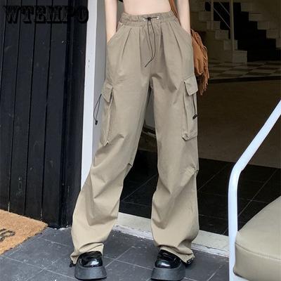 Pantalones de paracaídas para mujer, estilo Harajuku, ropa de calle, pantalones de chándal holgados de pierna ancha, pantalones de chándal de estilo hip hop vintage para mujer, pantalones cargo