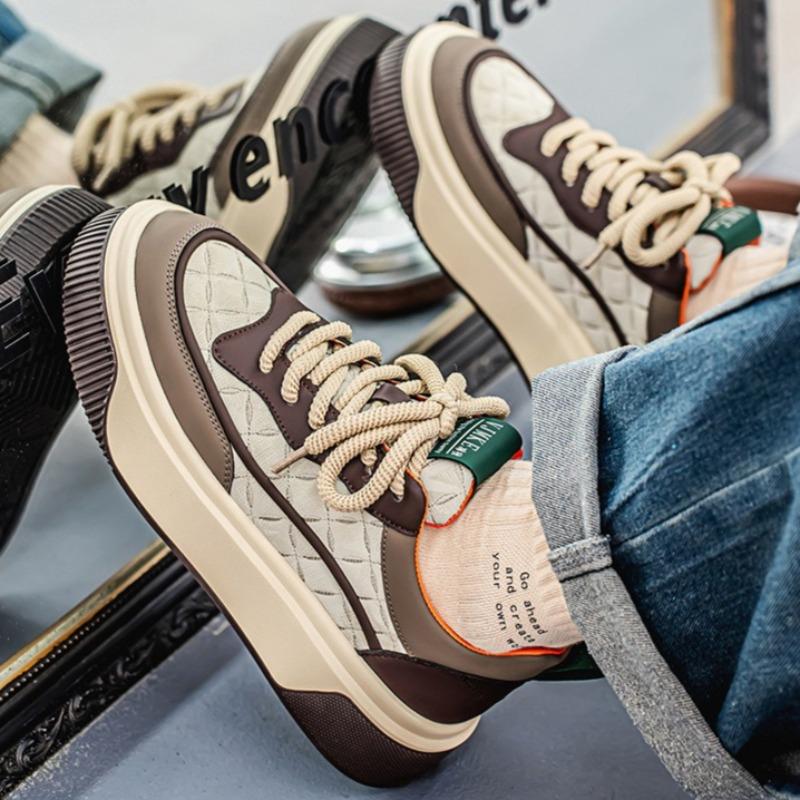 Fashion Shoes for Men High-quality Four-season Leather Sneaker Surface Waterproof Platform Board Shoe Fashion Men Shoe Zapatillas Hombre