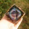 Handmade Magic Orgonite Pyramid 60mm Amethyst Crystal Sphere with Obsidian Natural Cristal Stone Orgone Energy Healing Reiki Chakra Multiplier