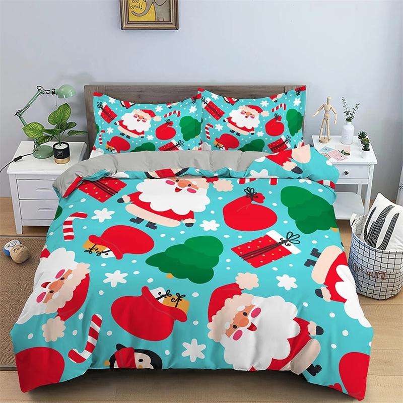 3D Merry Christmas White Bedding Collections Xmas DuvetQuilt Cover Collection Polyester Comforter Cover King Queen Full Twin Red Bow Beige
