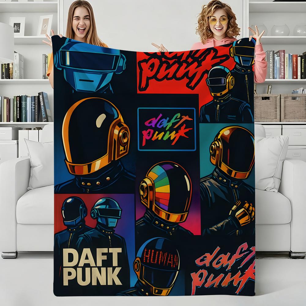 Musik D-Daft Punk Wurf Flanelldecke Perfekt für Sofa Büro Bett Reisen Schlafen Lesen Entspannen Camping Ganzjahresnutzung