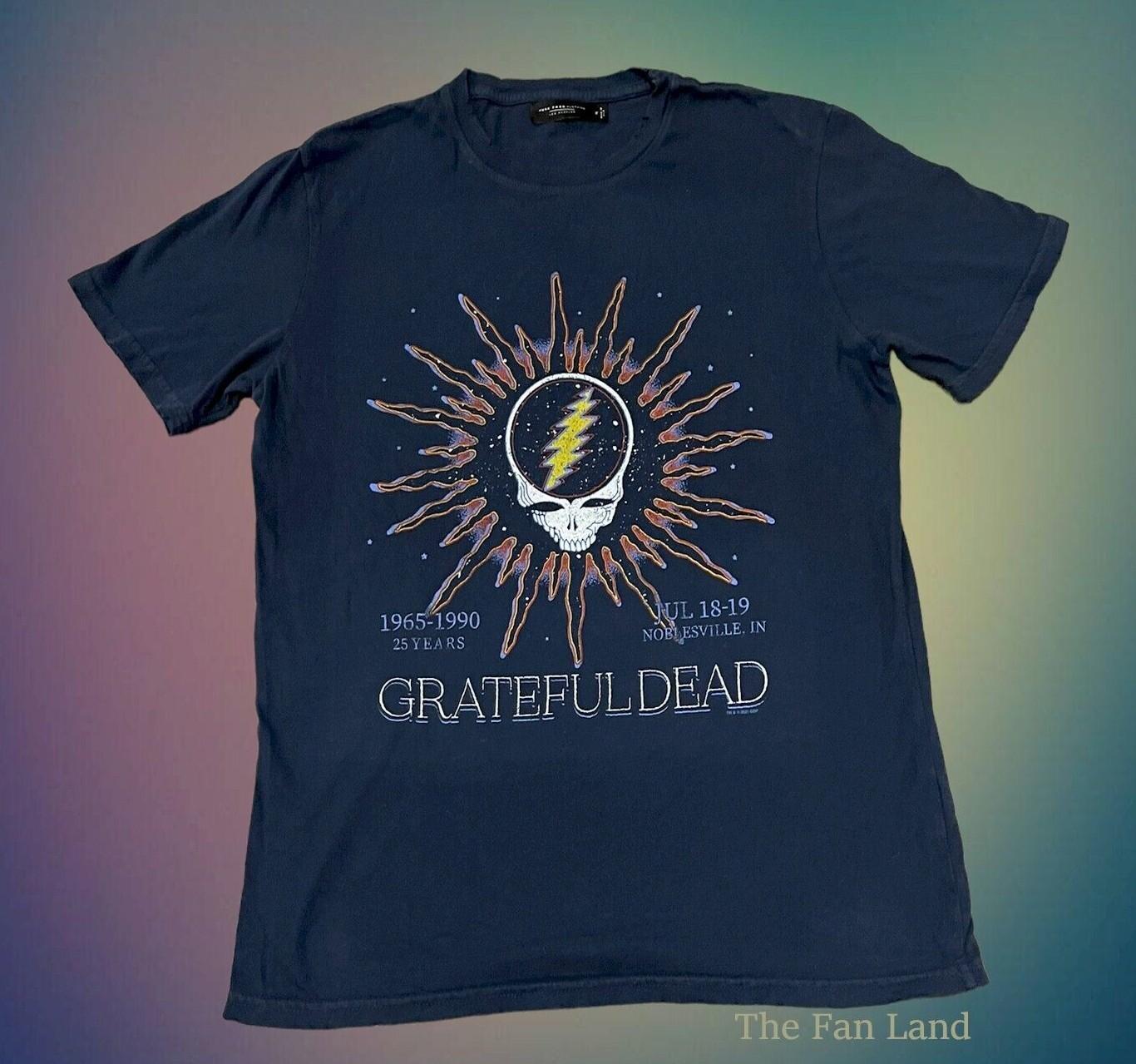 New Grateful Dead Junk Food Navy Sun Mens Vintage Concert T-shirt S разноцветный