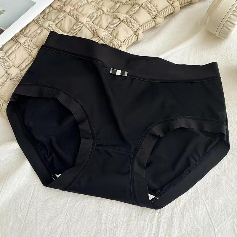 Damen Sommer Sexy Eis Seide Reine Baumwolle Schritt Durchsichtig Schnell Trocknend Atmungsaktiv Keine Spuren Taille Dreieck Slip