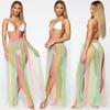 Women Swimwear Bikini Cover Ups Mesh Sheer See Through Beachwear High Waist Long Maxi Skirt
