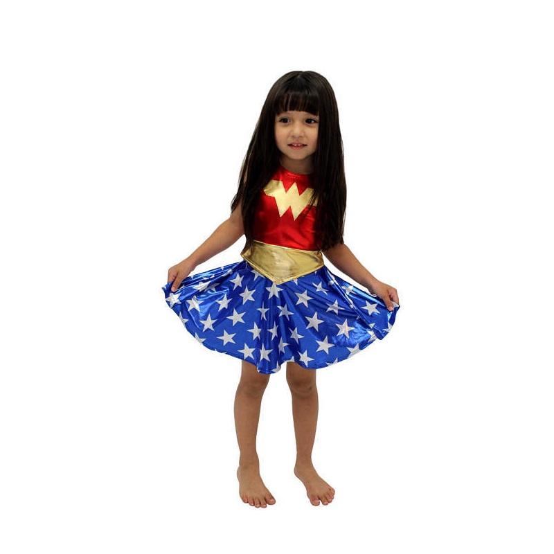 

Wonder Woman Baby Costume Dress With Rope For Superhero Girls 2pcs,S-(3-4)