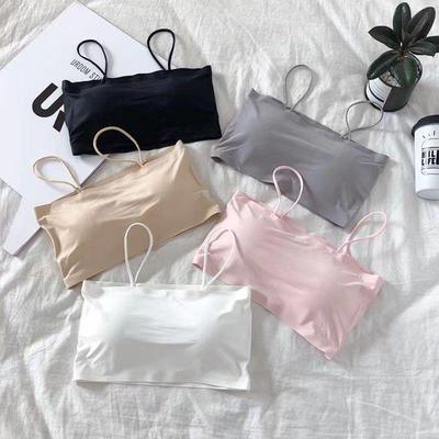 Ice Silk Spaghetti Strap Wire-Free Bandeau Vest for Women