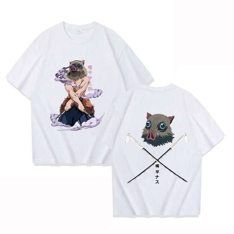New Hot Anime Hashibira Inosuke Printed Tshirts Women Men Fashion Casual Loose Round Neck Creative Personalized Tshirts