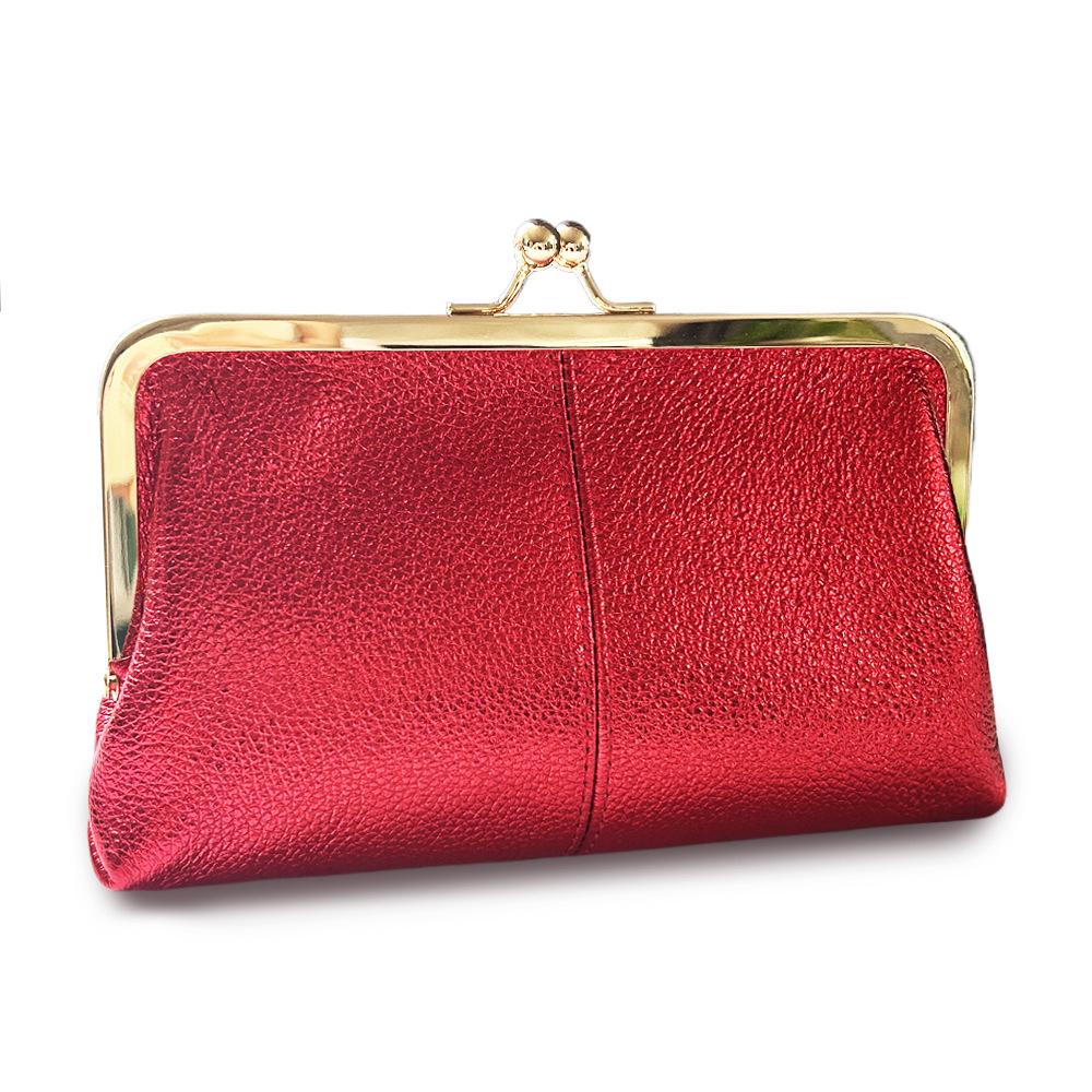 Premium Leather Long Clutch Wallet with Clasp - Large Capacity, Minimalist Design