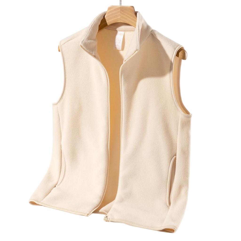 Winter Light Luxury Fashion  Fleece Fleece Waistcoat Men Sleeveless Vest Jacket Casual Solid Color Jacket
