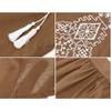 Tooxika New Large Size Women's Tops Ethnic Style Embroidered Blouse Tassel Drawstring Shirt