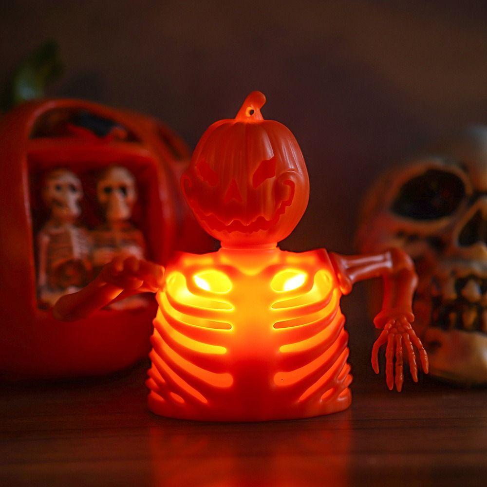 Skull Ghoast Pumpkin Electronic Candle Multicolor Spider Light Halloween Decoration Light  Gift