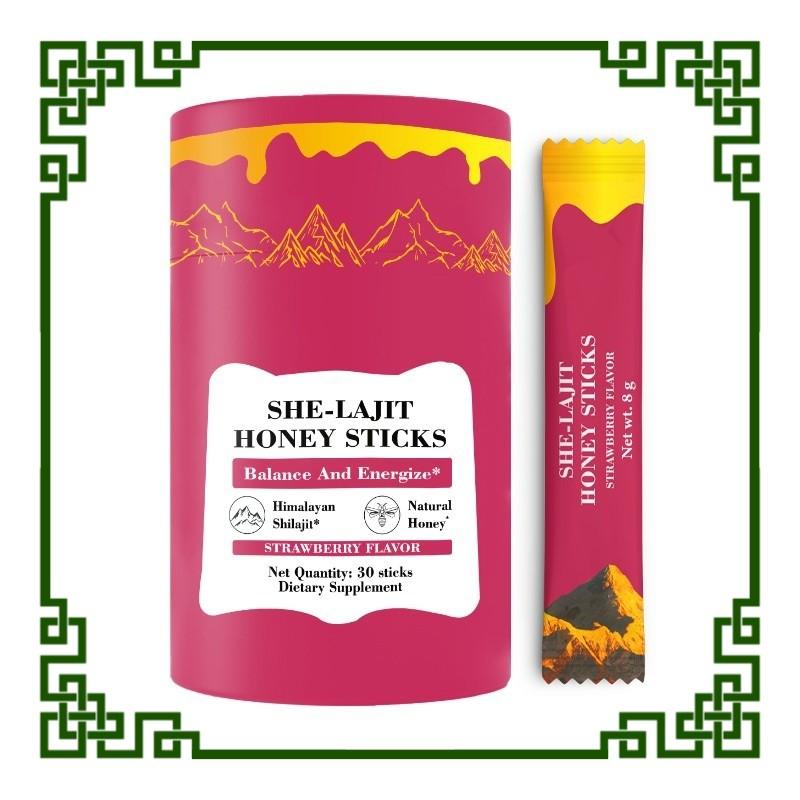 Shilajit Honey Sticks Strawberry Flavor 30 Sticks Balance Energize