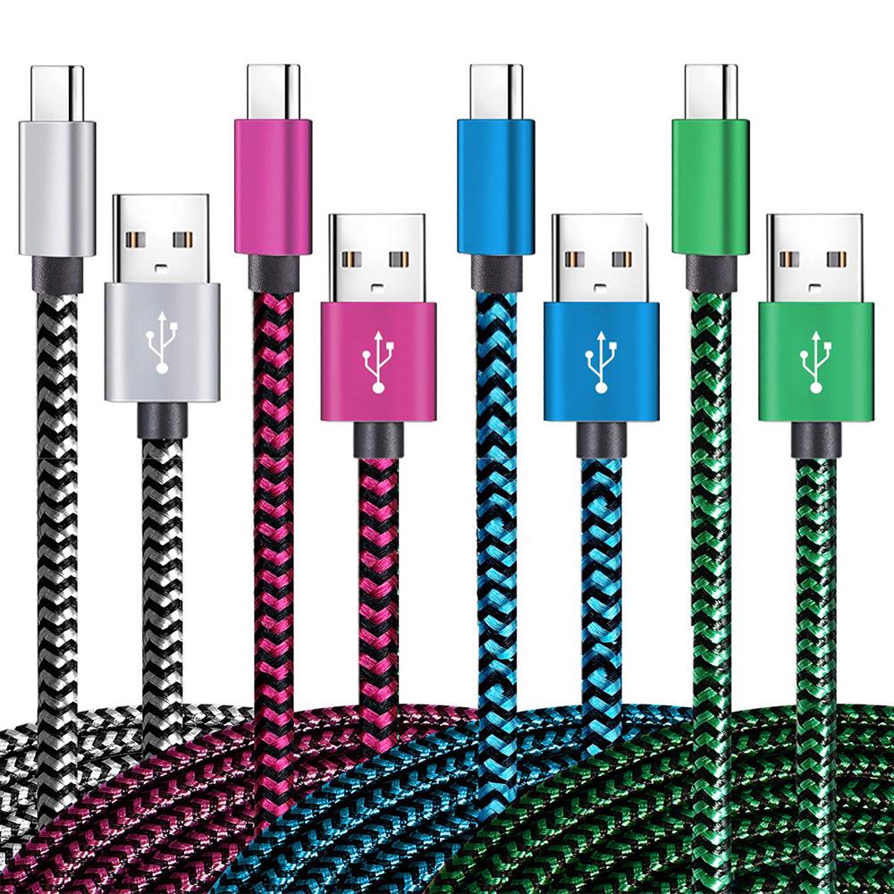123m Braided Snake Pattern Fast Charging Type-C Cable for Android & Huawei USB Devices