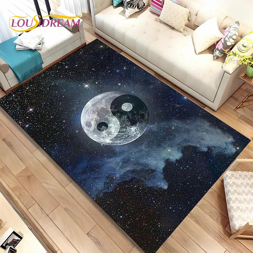 Chinese Tai Chi Bagua Yin Yang  Area Rug,Carpet Rug for Home Living Room Children Bedroom Sofa Doormat Decor,Non-slip Floor Mat