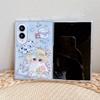 Kawaii Cartoon Cat Phone Case For Samsung Galaxy Z Fold 8 Ultra 7 6 5 Z Fold7 Fold6 Cover with Chain Hard Cute Cases Clear Funda