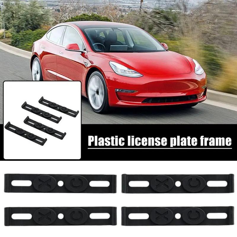 Frameless License Plate Mount 4PCS Weather-Proof Frameless License Plate Frame Car Tag Frame For Front And Rear Car Tags License Plate Covers Frames