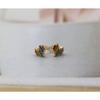 Japan and Korea Copper Needle Rainbow Stud Earrings Simple Creative Colorful Personality Design Versatile Earrings Women's Ear Jewelry