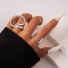European and American Simple Straight Line Adjustable Ring, Hip-hop Style, Geometric Irregular Opening Bow Ring