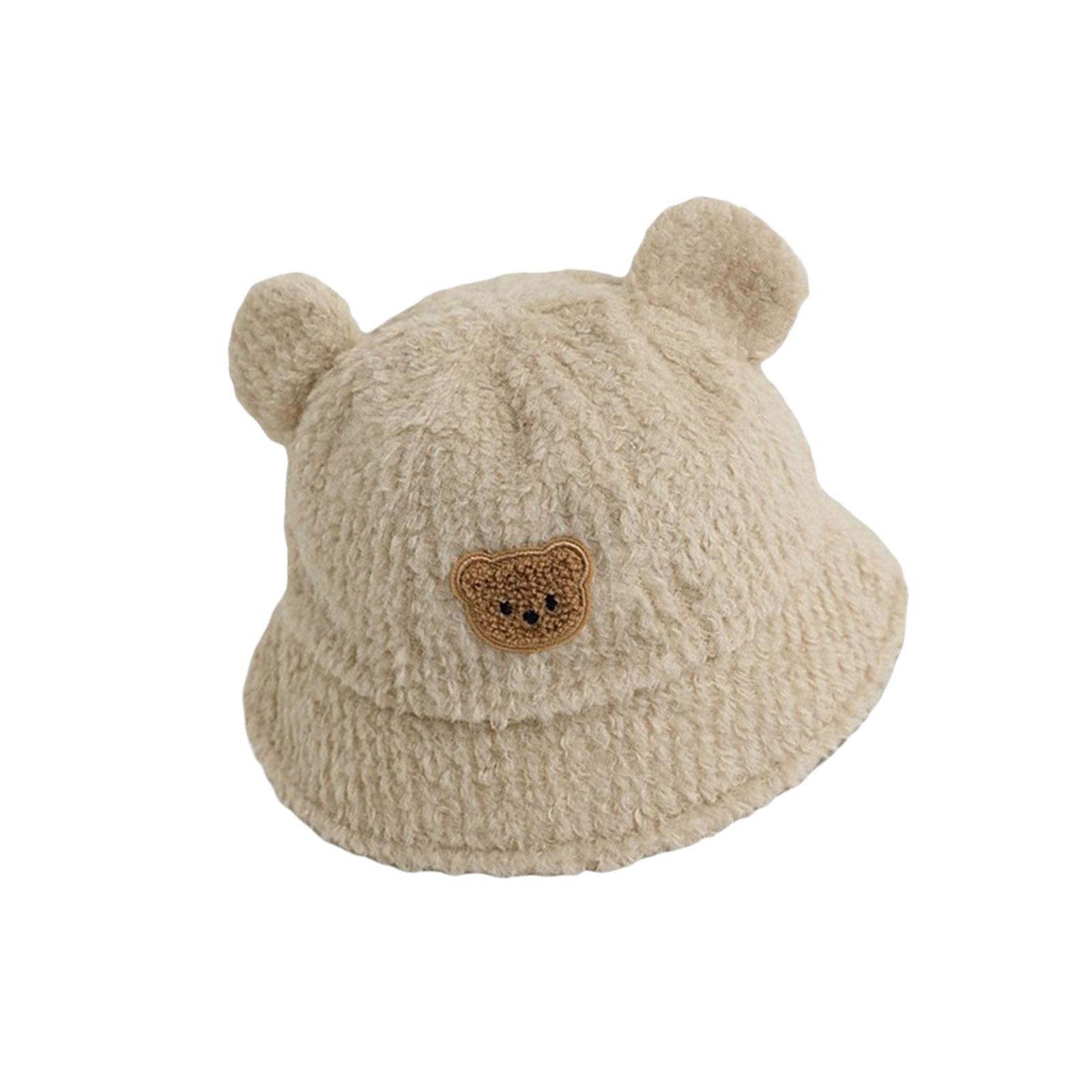 

Детская плюшевая рыболовная шляпа, однотонная, удобная, с короткими полями, головной убор для активного отдыха и путешествий бежевый