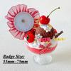 Kawaii Ice Cream Cup Badge Holder Anime Character Badge Display DIY Figurines for Desktop Decoration Fashion Gifts for Friends