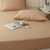 Solid Color Cotton Fitted Sheet & Pillowcase Set - Single Bed Mattress Protector