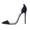 Hot-selling Pointed Splicing Transparent Cm High-heeled Women's Versatile Single Shoes