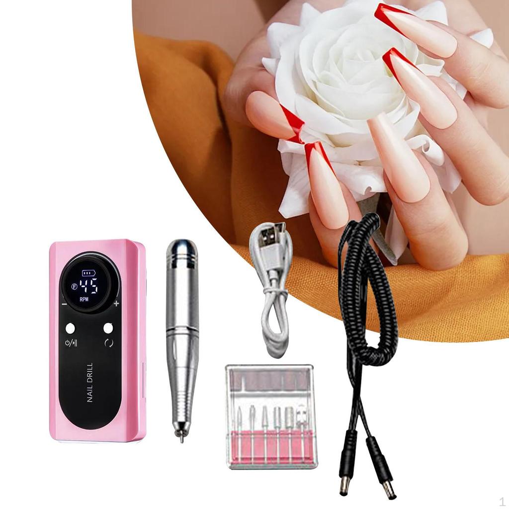 Electric Nail Drill Machine Manicure Pedicure Kits, Professional Compact Portable for
