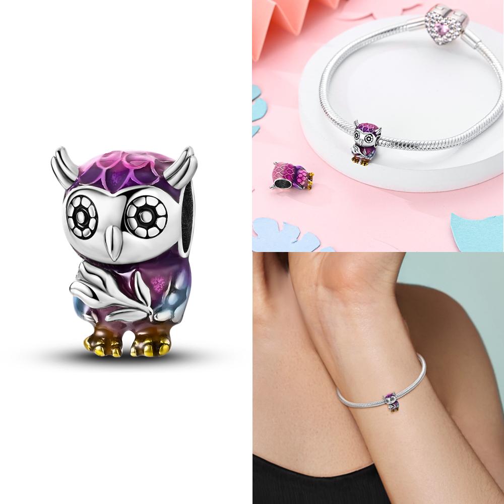 Exquisite Animal Firefly Blue Bow Dolphin Beads Fit Bracelet Charms Copper Original Jewelry Making Women Anniversary Gifts