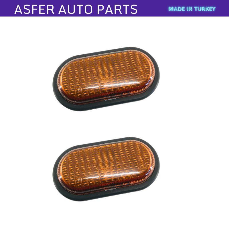 2X Yellow Side Warning Light For Renault Kangoo Master Megane Scenic Trafic Twingo Clio Logan OEM 8200194580