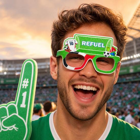 Football Glasses, Soccer Themed Decorative Glasses, Lightweight Paper Frame Party Props, for Fan Gatherings And Team Building