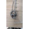 Used Justin Davis Hollow Skull Necklace Silver 925