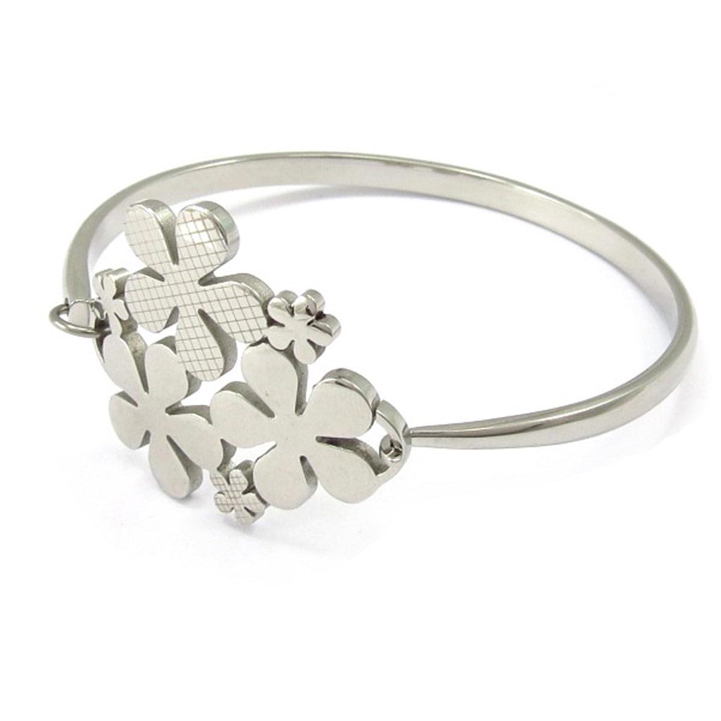 Altesse [K6009] - Silver 'Flora' Steel Bracelet