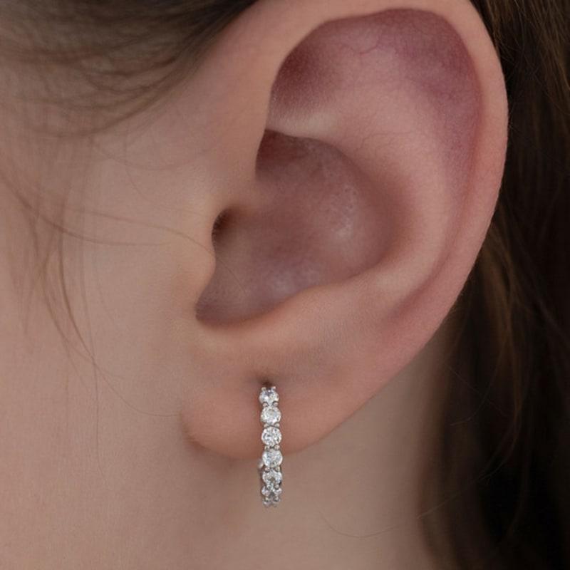 Tatiana (925 Silver) Lunar Round Hoop Earrings EC3202