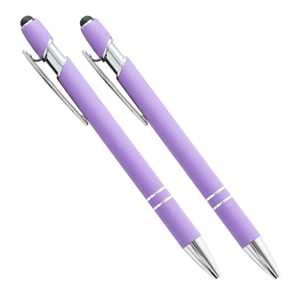 

2Pcs 1.0 Nib Refill Replaceable Ballpoint Pen with Clip Grip Metal Aluminum Rod Black Ink Writing Pen Office Supplies фиолетовый