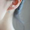 Fashion Ins Silver Needle Blue Rhinestone Zircon Earring Women Girl Wedding Jewelry  Simple Water Droplet Stud Earrings