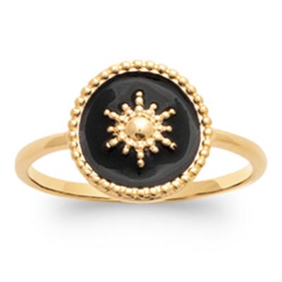Gold Plated Ring 'Cleopatra' Black Gold (star) - 11 Mm